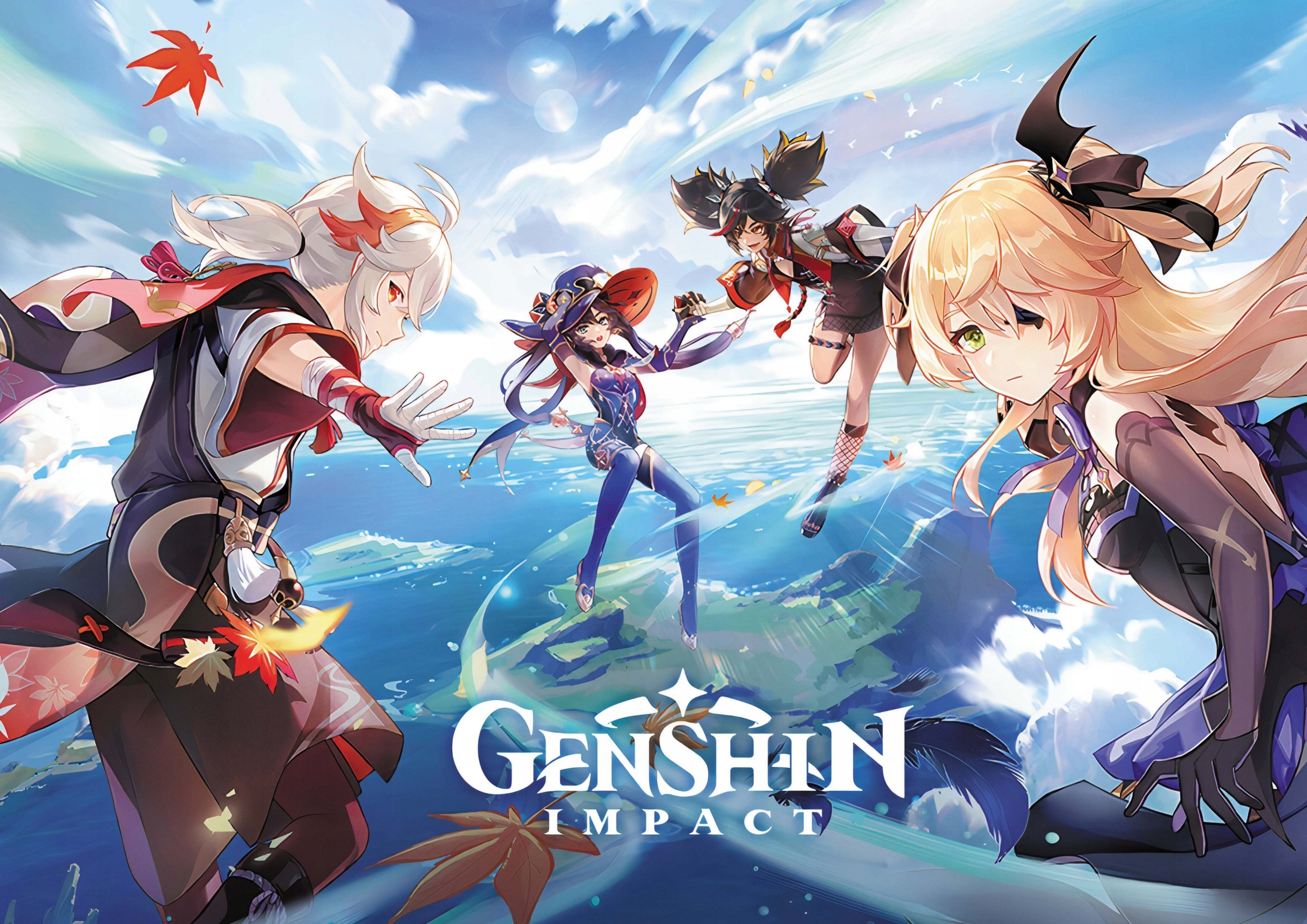 Plakat A2 Genshin Impact Kazuha Mona Fischl