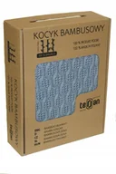 Koce i narzuty dla dzieci - TERJAN kocyk bambusowy 100x80 SQUARES denim blue niebieski - miniaturka - grafika 1