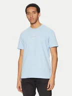 Koszulki męskie - Calvin Klein Jeans T-Shirt Monologo J30J325649 Błękitny Regular Fit - miniaturka - grafika 1