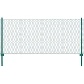 Ogrodzenia - vidaxl Siatka ogrodzeniowa ze słupkami, stal, 25 x 0,75 m, zielony - miniaturka - grafika 1