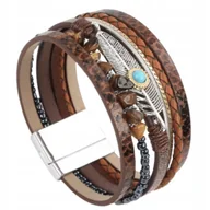 Bransoletki - Magnetyczna bransoletka boho - modny dodatek na każdy dzień - miniaturka - grafika 1