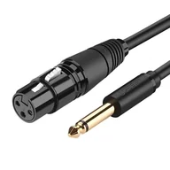 Kable USB - Ugreen kabel audio przewód do mikrofonu XLR (żeński) - 6,35 mm jack (męski) 1 m czarny (20717 AV131) - miniaturka - grafika 1