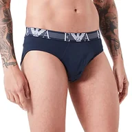 Paski - Emporio Armani Męski pasek z teksturowanym monogramem z logo, Marine, L - miniaturka - grafika 1