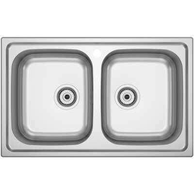 Roca Zlewozmywak dwukomorowy Glasgow 80 A872801C01 2C Stal nierdzewna 50x80