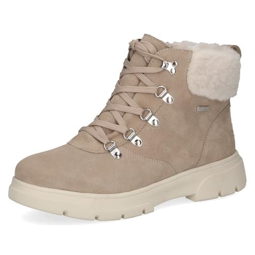 Caprice Damskie 9-26254-45 modne kozaki, piaskowy zamsz, 41 EU szerokie, Sand Suede, 41 EU szeroki