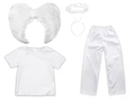 Stroje karnawałowe - ZESTAW ANIOŁEK BIAŁY 116-128 4el - miniaturka - grafika 1