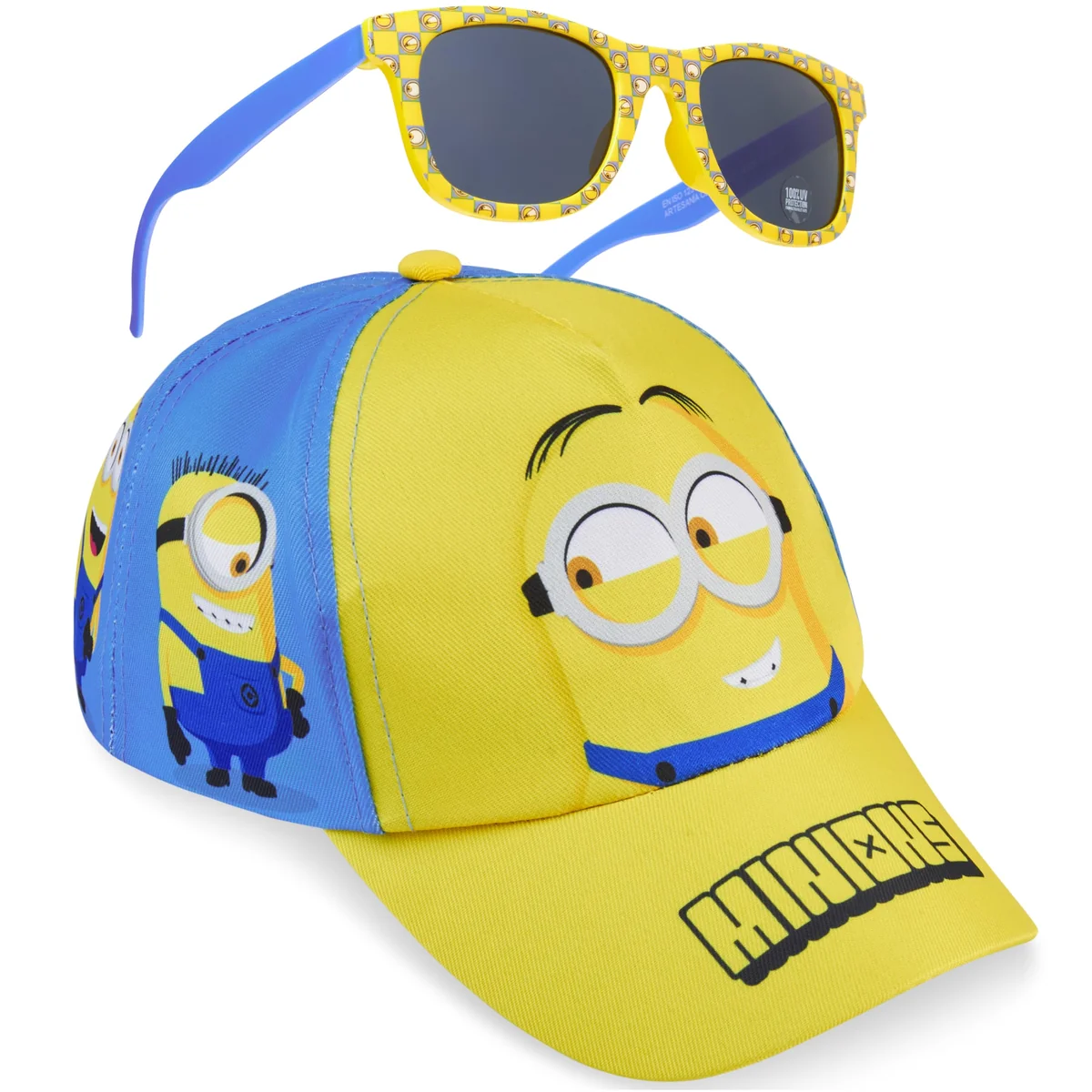 Psi Patrol Minionki Regulowana czapka dziecięca i okulary przeciwsłoneczne UV 400, letni zestaw akcesoriów dla dzieci Lekki i wygodny do codzienne..
