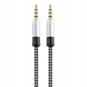 Kable - KABEL AUDIO AUX MINI JACK 3,5 MM SREBRNY - miniaturka - grafika 1