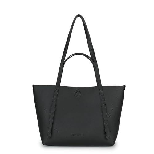 Carlheim Women's Totebags ELLA PREMIUM prawdziwa skóra, czarna, czarny, jeden rozmiar, Minimalistyczny