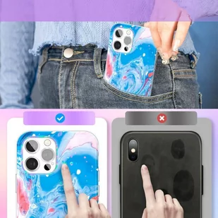 Kingxbar Watercolour Series kolorowe etui do iPhone 12 Pro Max niebieskoróżowy - Etui i futerały do telefonów - miniaturka - grafika 3