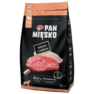 Pan Mięsko Cielęcina z indykiem XS 3kg - Sucha karma dla psów - miniaturka - grafika 1