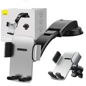 Uchwyty samochodowe do telefonów - Baseus Uchwyt samochodowy Easy Control Pro, srebrny - miniaturka - grafika 1