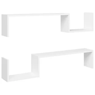 VidaXL Lumarko Półki ścienne, 2 szt., białe, 100x15x20 cm, płyta wiórowa 807268 VidaXL - Półki do salonu - miniaturka - grafika 1