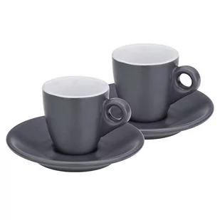 NoName filiżanka do espresso Mattia 12 x 6,5 cm ceramiczna szara 2 szt twm_840045 - Filiżanki - miniaturka - grafika 1
