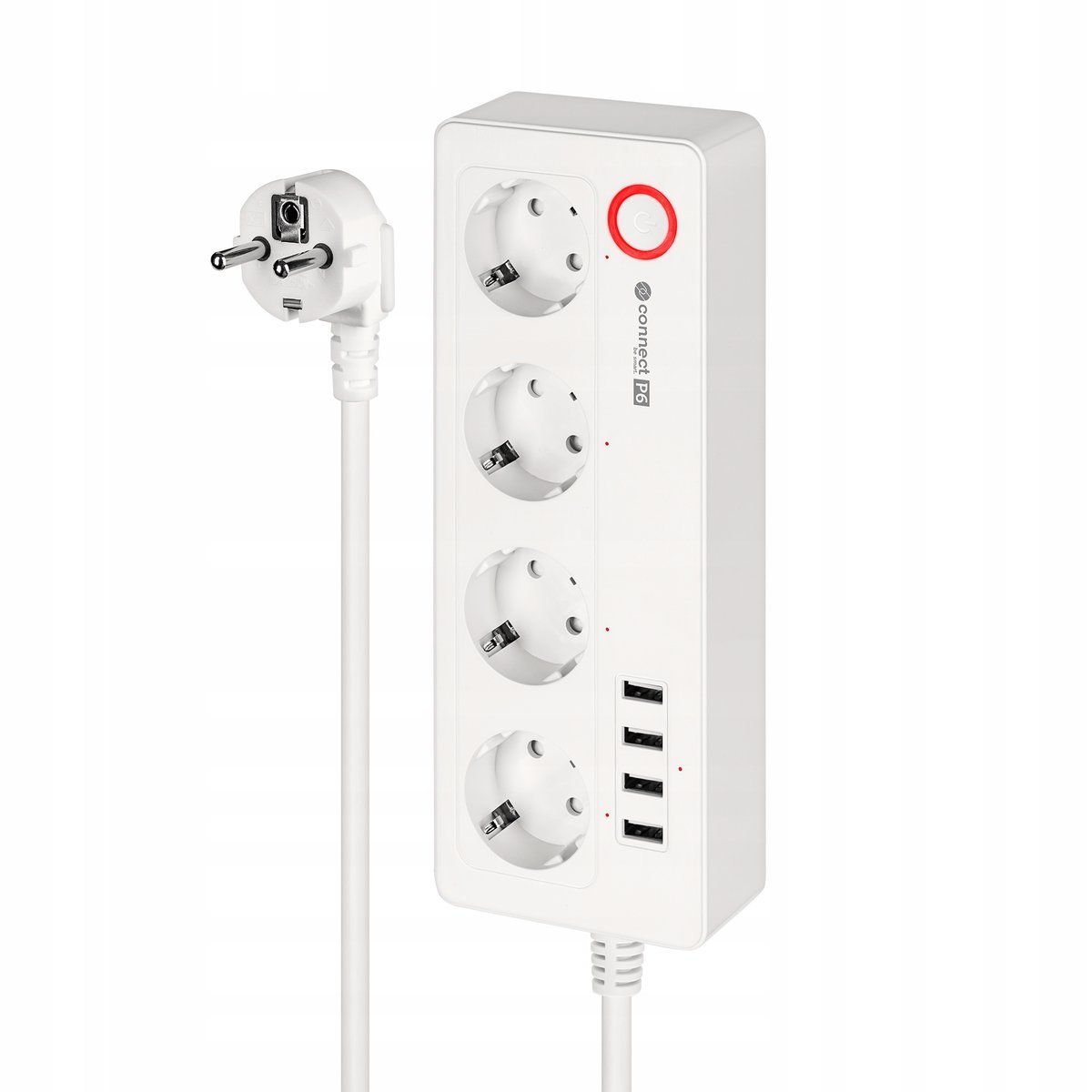 Listwa sieciowa przedłużacz 4 gniazda 4xUSB 2100 mA kabel 1.5 m Tuya