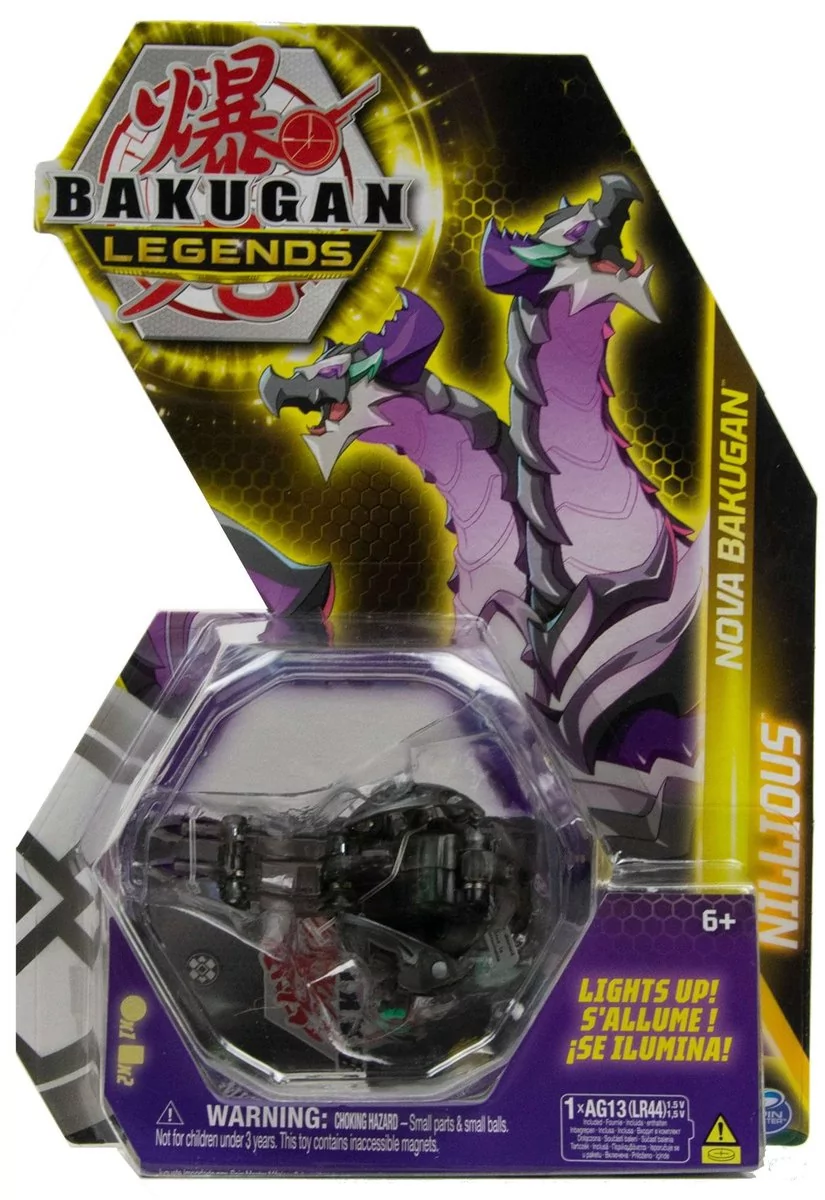 Bakugan Legends świecąca figurka Nova Nillious i karty
