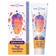 Pasty do zębów - Pasta do zębów bez fluoru Cedr Kwas Bursztynowy Herba Denta 100g - miniaturka - grafika 1