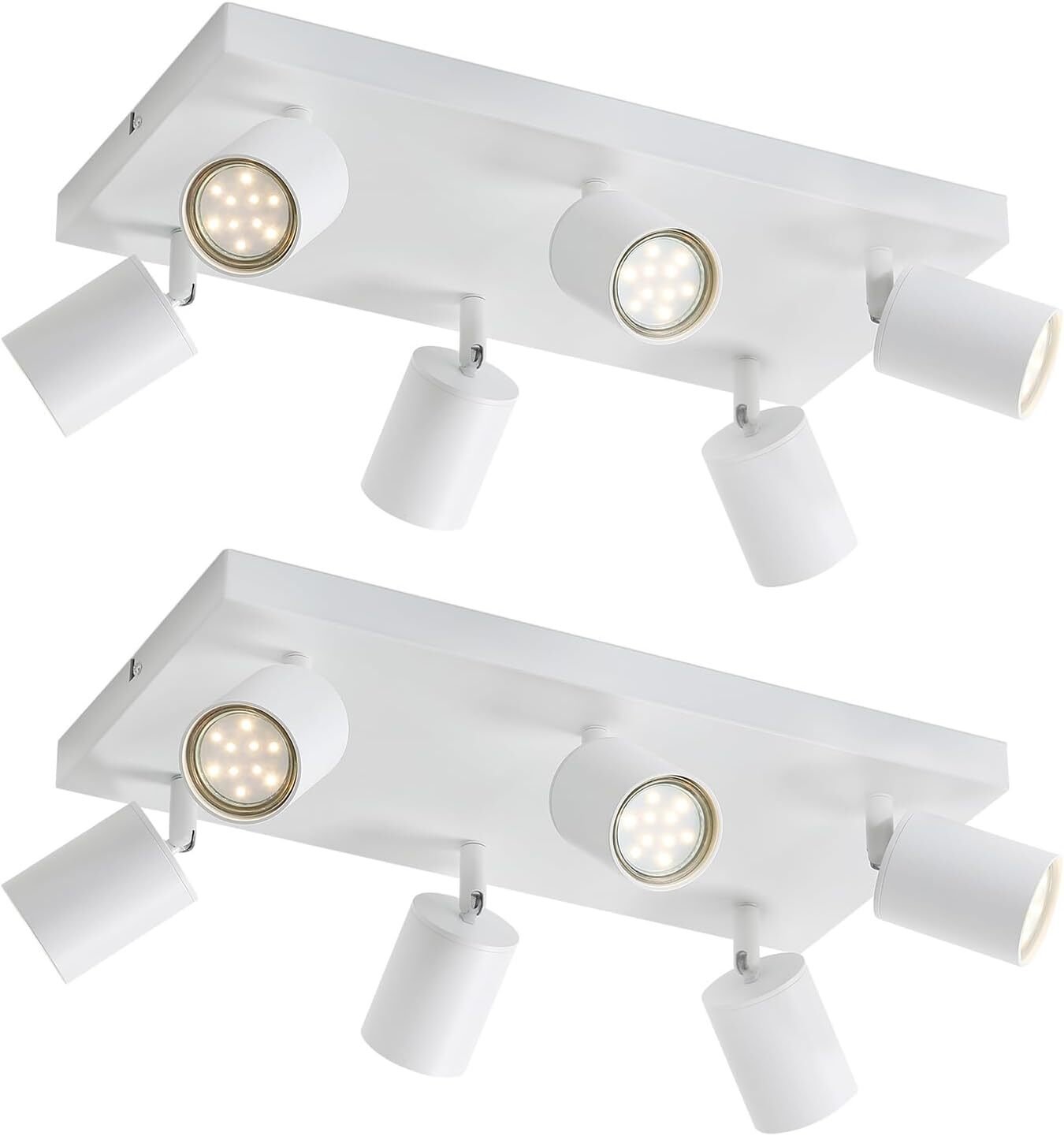 ZMH LED lampa sufitowa biały reflektor sufitowy: GU10 lampa sufitowa 6 płomieni 2ER 330° obrotowe spoty sufitowe industrialne nowoczesne do salonu sypialni kuchni przedpokoju