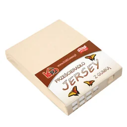 Prześcieradło jersey z gumką 80x200 beżowe jasne 008 KARO - Prześcieradła dla dzieci - miniaturka - grafika 1