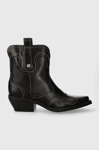 Steve Madden kowbojki skórzane Waynoa damskie kolor czarny na słupku SM11003072 - Botki damskie - miniaturka - grafika 1