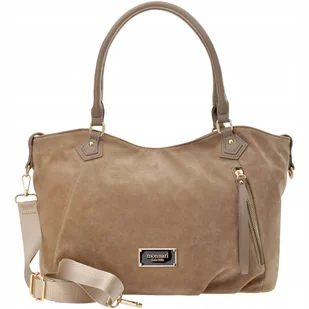 Monnari Torba Worek Luźna Torebka Zamszowa Miękka Shopperka Na Ramię - Torby i wózki na zakupy - miniaturka - grafika 1