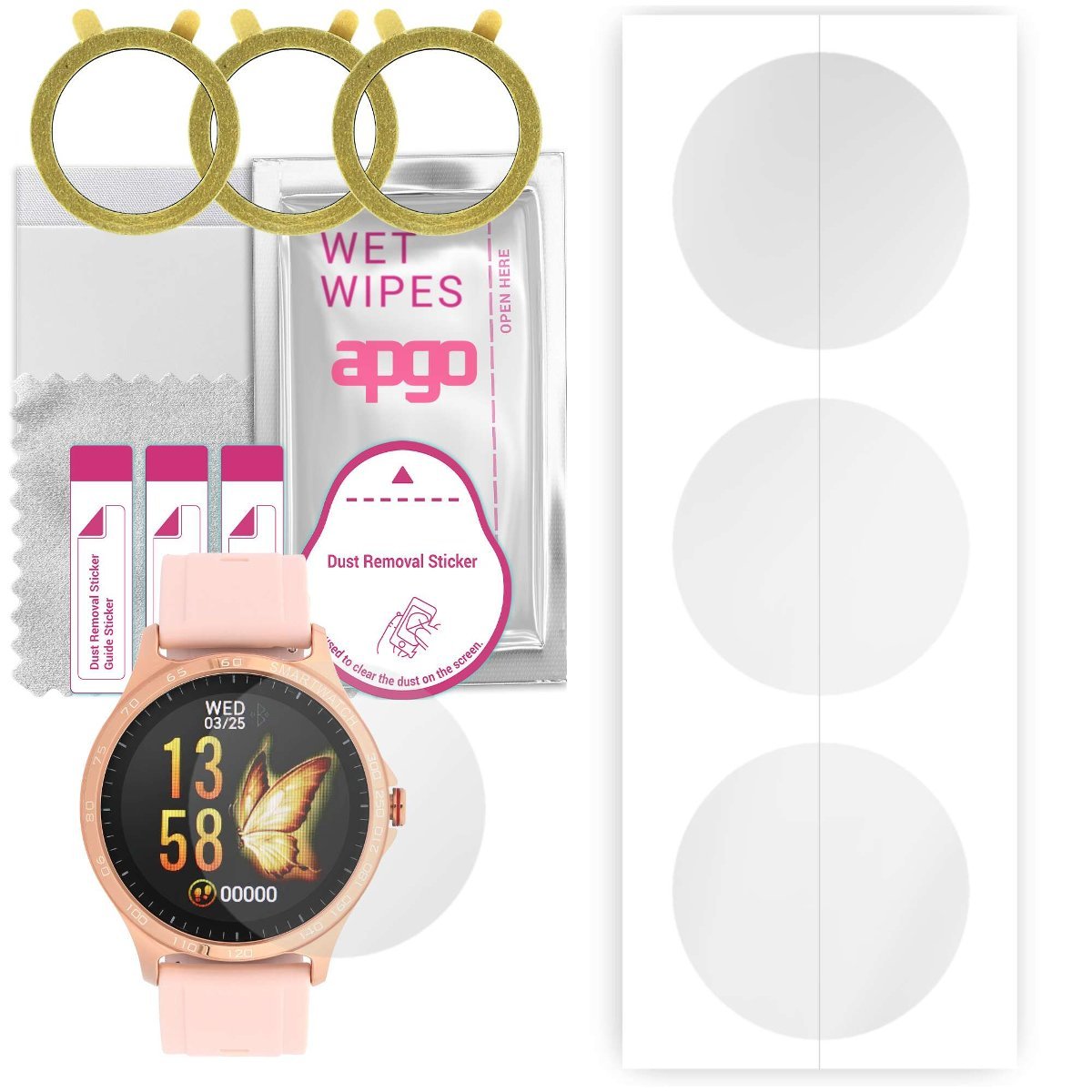 3x Folia hydrożelowa do Garett Women Maya - apgo Smartwatch Hydrogel Protection Ochrona na ekran smartwatcha