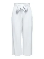 Spodnie damskie - ONLY Damskie spodnie Onlcaro Hw Linen Belt Culotte PNT, Bright White, L - miniaturka - grafika 1