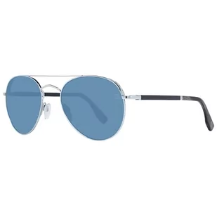 Ermenegildo Zegna Unisex ZC0002 18 V 56 okulary przeciwsłoneczne, szare (Rodio Lucido/Blu) - Okulary przeciwsłoneczne - miniaturka - grafika 1