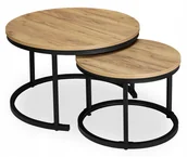 Ławy i stoliki kawowe - Stolik Kawowy 2w1 Zestaw Stolików Loft Craft 70 x 70 x 47cm dąb craft - miniaturka - grafika 1