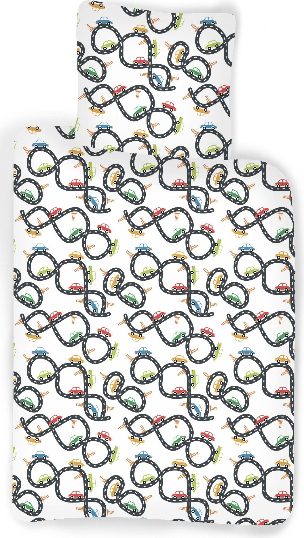 Pościel dziecięca wyścigi samochodowe 100 x 135 cm 100% bawełna