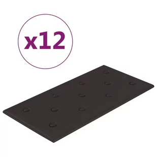 vidaXL Panele ścienne, 12 szt., czarne, 60x30 cm, sztuczna skóra 343988 - Panele ścienne i boazeria - miniaturka - grafika 3