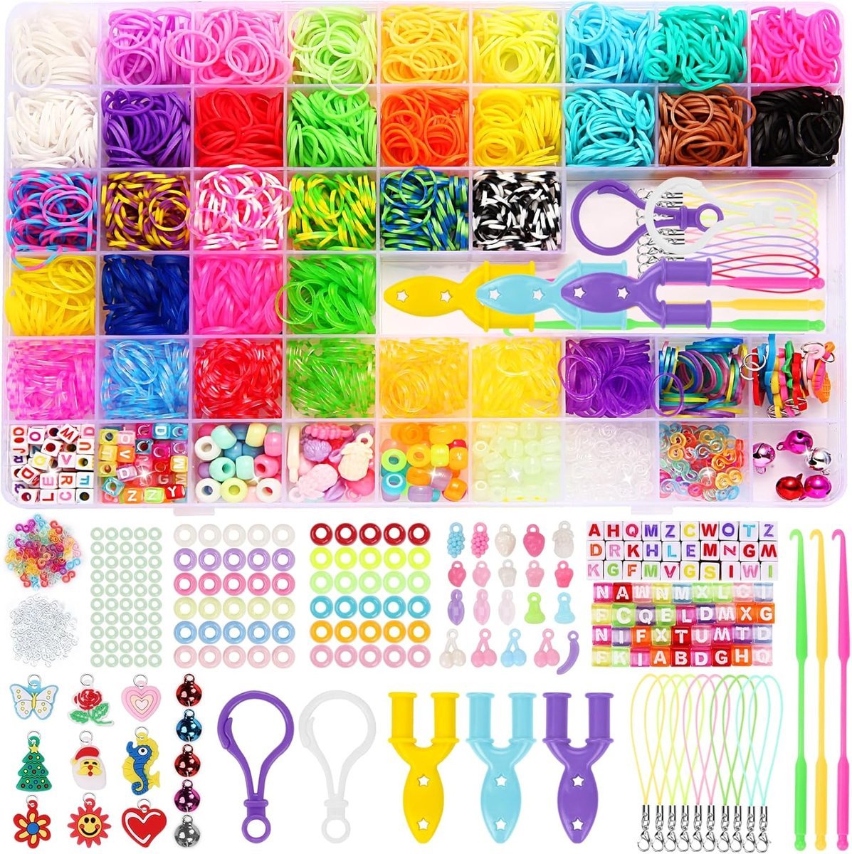 ZESTAW GUMEK DO ROBIENIA BRANSOLETEK LOOM BANDS 2800 SZTUK KOMPLET