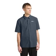 Koszule męskie - Męska koszula Jack Wolfskin VANDRA S/S SHIRT M midnight sky - S - miniaturka - grafika 1