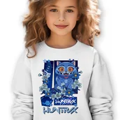 Bluzy dla dziewczynek - Bluza Dziecięca Biała HUNTRIX GAJA Do Przedszkola K-pop Muzyka Wz - 140 cm - miniaturka - grafika 1
