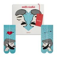 Skarpetki męskie - Skarpetki dla zakochanych (2x szatyn) r.36-40 | 41-46 + pudełko - miniaturka - grafika 1