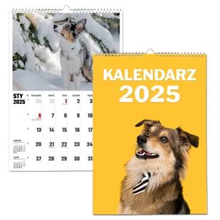 KALENDARZ ŚCIENNY 2025 A4 PSY PIESKI TERMINARZ PREZENT UPOMINEK URODZINY - Kalendarze - miniaturka - grafika 1
