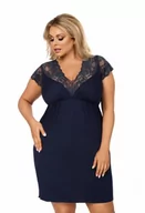 Piżamy damskie - Donna Tess granatowa plus size Koszula nocna - miniaturka - grafika 1