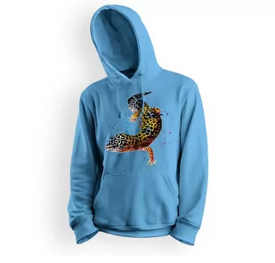 Bluza dziecięca z kapturem gekon lamparci-140 - Bluzy dla dziewczynek - miniaturka - grafika 1