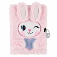 Szkolne artykuły papiernicze - Pamiętnik pluszowy zamykany A5/64 k Rabbit&Hstk STARPAK 541490 - miniaturka - grafika 1