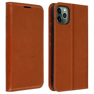 Etui Folio z prawdziwej skóry iPhone 11 Pro Max z miejscem na karty, stojak na wideo, jasnobrązowe - Etui i futerały do telefonów - miniaturka - grafika 1