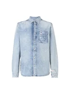 Koszule męskie - Tommy Jeans Koszula jeansowa DM0DM21362 Niebieski Regular Fit - miniaturka - grafika 1