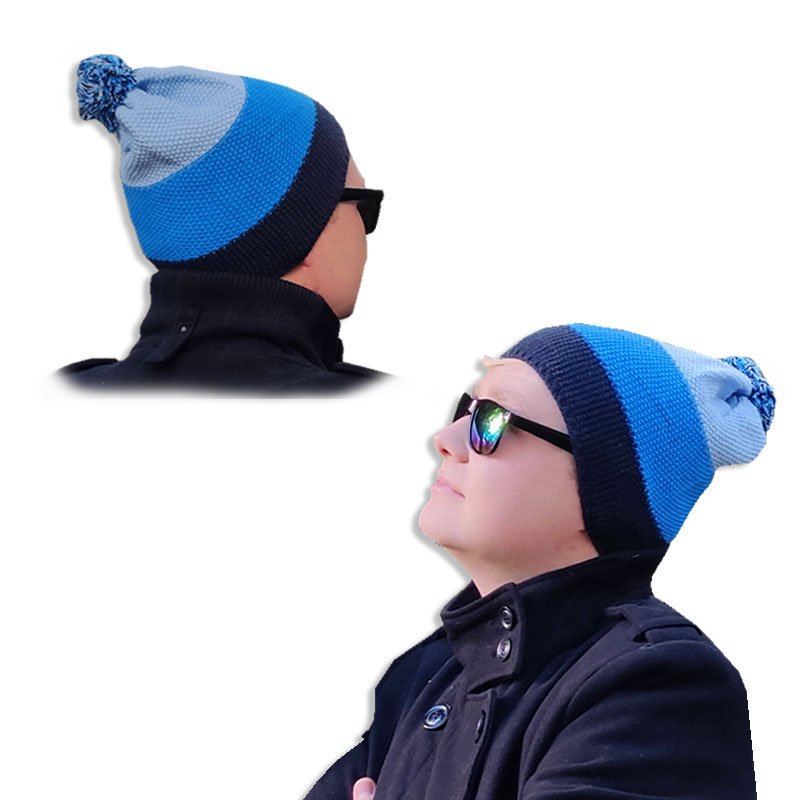 CZAPKA męska ZIMOWA JESIENNA NORWESKI WZÓR z pomponem