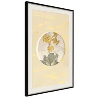 Plakaty - Plakat - Kwiaty i marmur (rozmiar 40x60, wykończenie Rama złota z passe-partout) - miniaturka - grafika 1