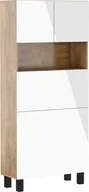 Biurka - Biurko rozkładane regał Homi dąb burg/biały połysk - miniaturka - grafika 1