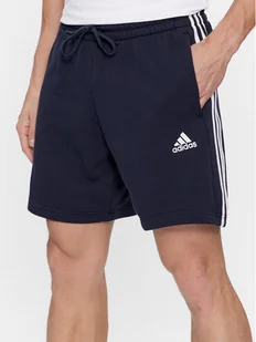 adidas Szorty sportowe Essentials French Terry 3-Stripes Shorts IC9436 Niebieski Regular Fit - Spodenki męskie - miniaturka - grafika 1