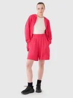 Spodnie sportowe damskie - Damskie spodenki dresowe 4F 4FRSS25TSHOF701 - różowe - miniaturka - grafika 1