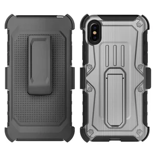 Zizo Heavy Duty Armor Case Pancerne etui iPhone X z podstawką + uchwyt do paska (Gray/Black) - Etui i futerały do telefonów - miniaturka - grafika 6