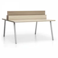 Stoły i stoliki do biura - B2B Partner Stół biurowy DOUBLE LAYERS, z przegrodami, dąb naturalny / dąb bejcowany 611565 - miniaturka - grafika 1
