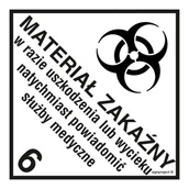 Systemy ekspozycyjne i znaki informacyjne - MB019 MATERIAŁY ZAKAŹNE, FN - FOLIA SAMOPRZYLEPNA; (200X200MM) - miniaturka - grafika 1