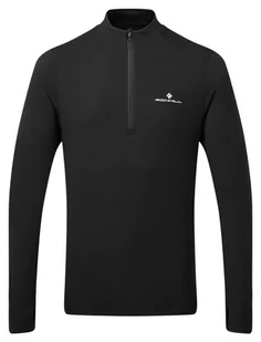 RONHILL bluza biegowa męska CORE THERMAL 1/2 ZIP TEE black/ bright white - Bluzy sportowe męskie - miniaturka - grafika 1